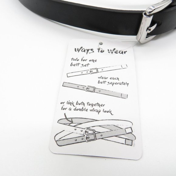 Circus NY Women's Two-for-One Croc Embossed Belt Set Large NWT $32 - Picture 3 of 5